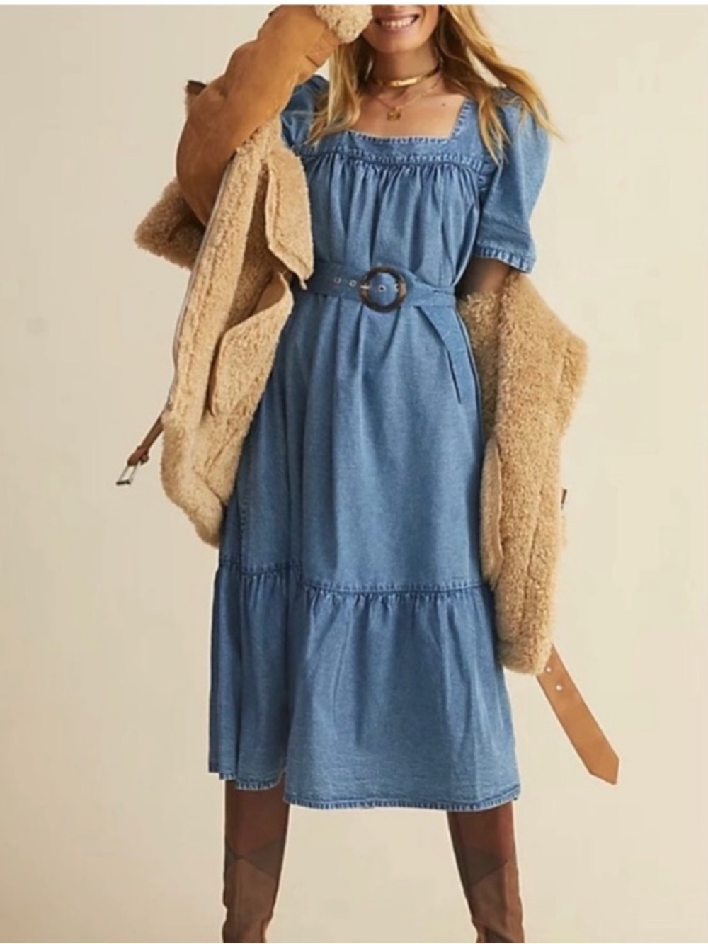 Anthropologie x Stella Pardo Denim Dress - Sz L